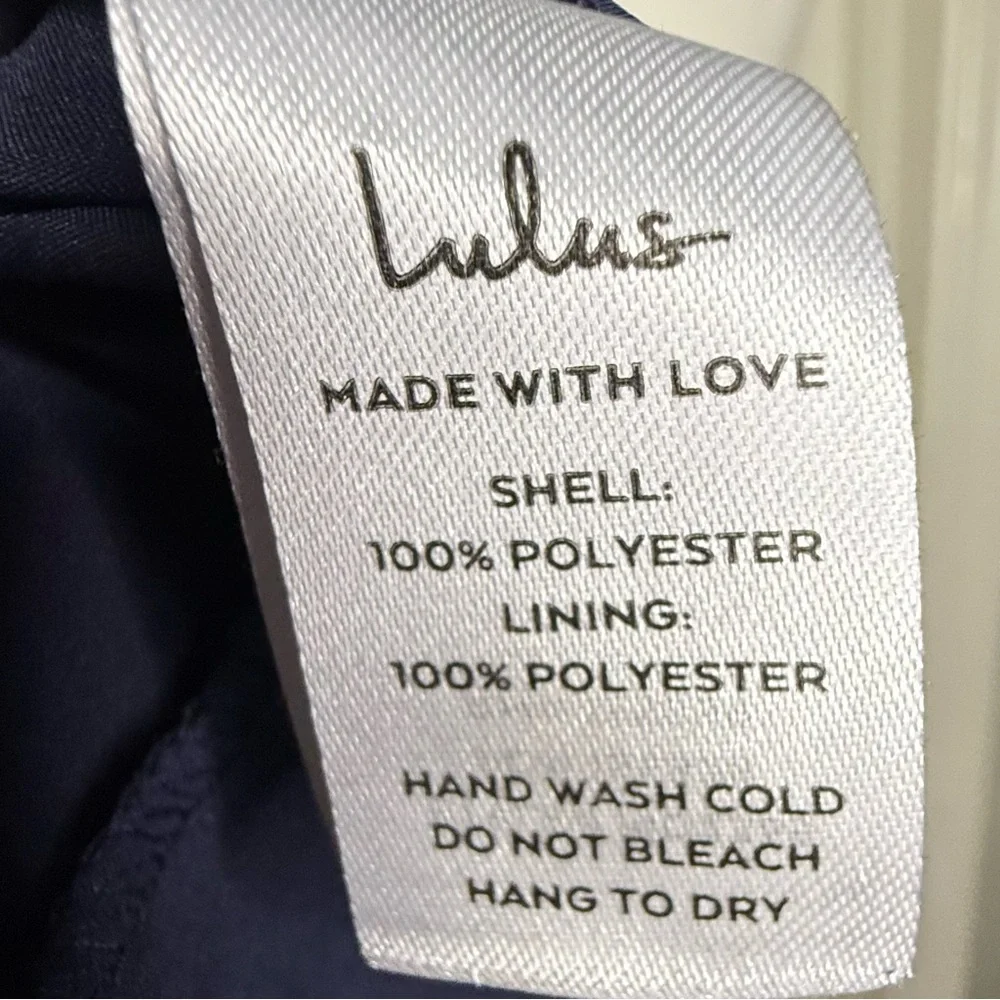 Lulu's‎ Midnight Blue One-Shoulder Cocktail Dress Silky Prom - Picture 10 of 10